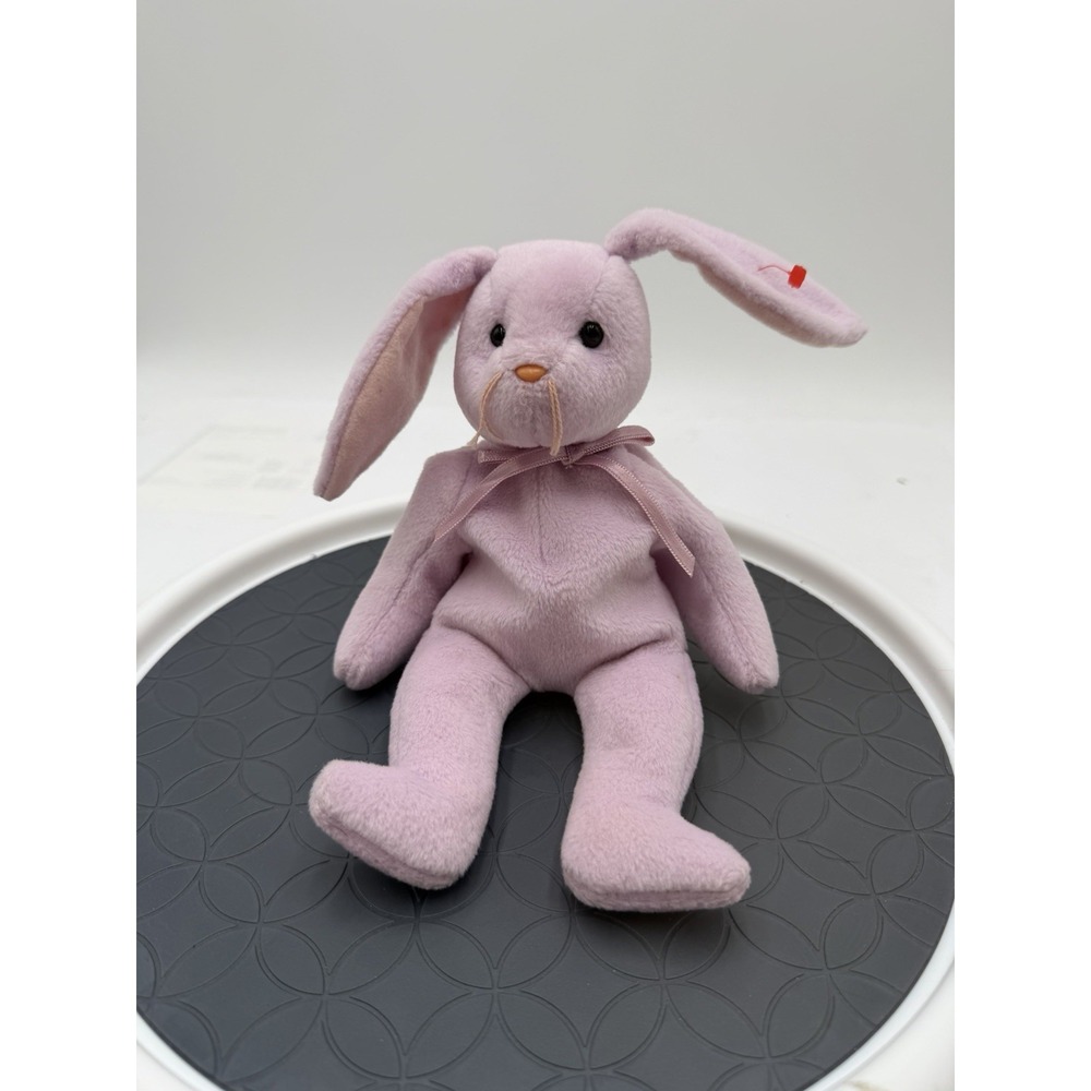 Ty Beanie Baby Hoppity Lavender Bunny Rabbit 1996 Retired No Hang Tag 8"